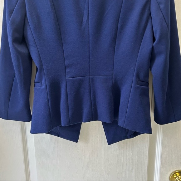 Ricki’s Blazer Slim Fit Cropped Ponte Knit Open Front 3/4 Sleeves Blue Size XS - Picture 7 of 16
